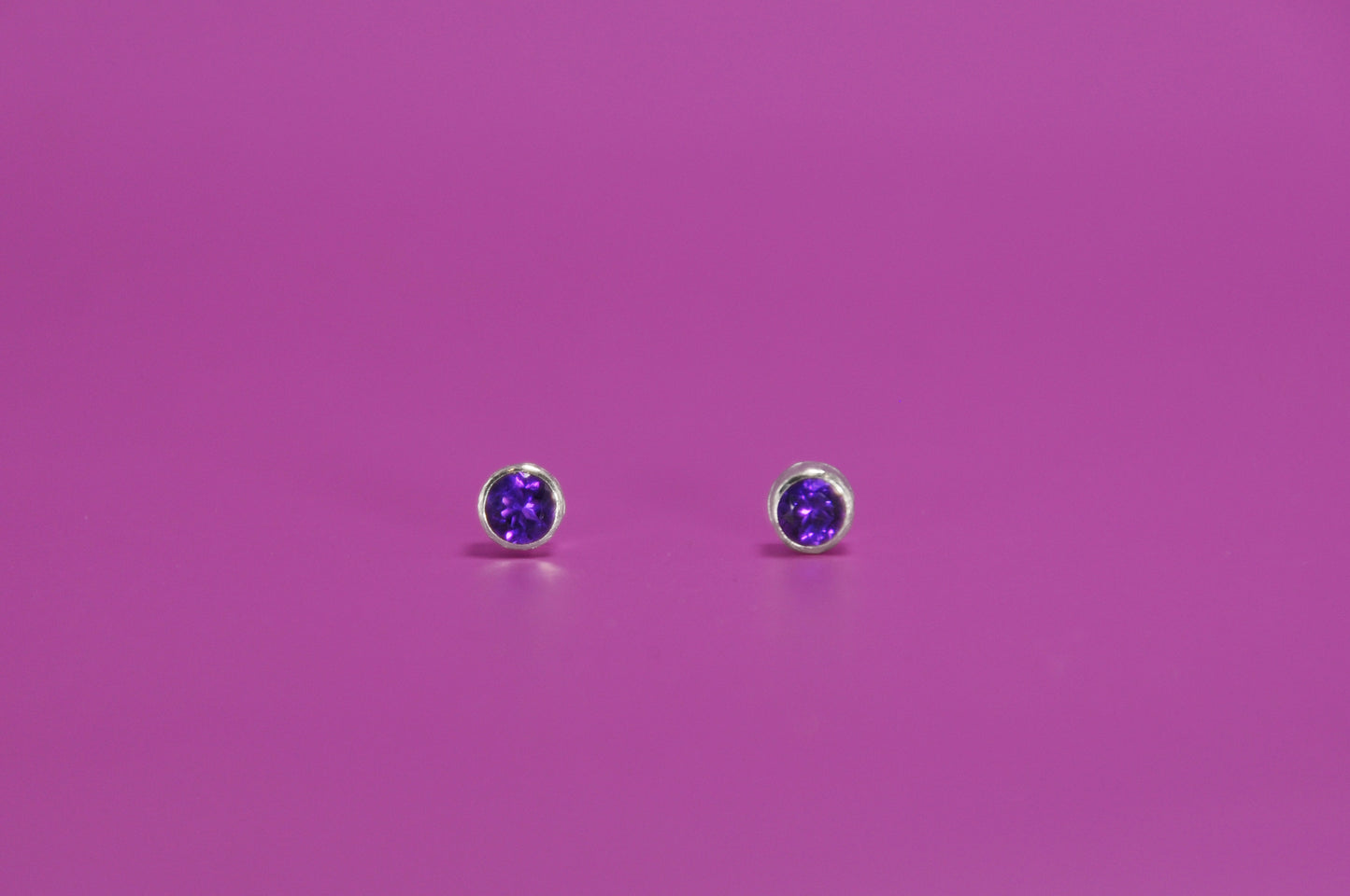 Amethyst Birthstone Stud Earrings