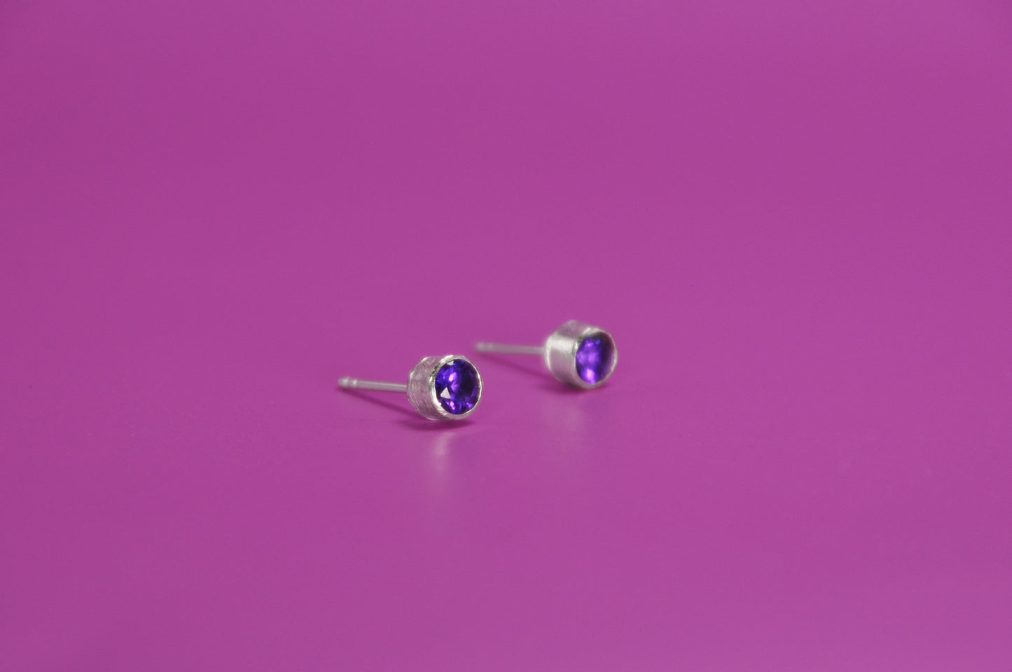 Amethyst Birthstone Stud Earrings