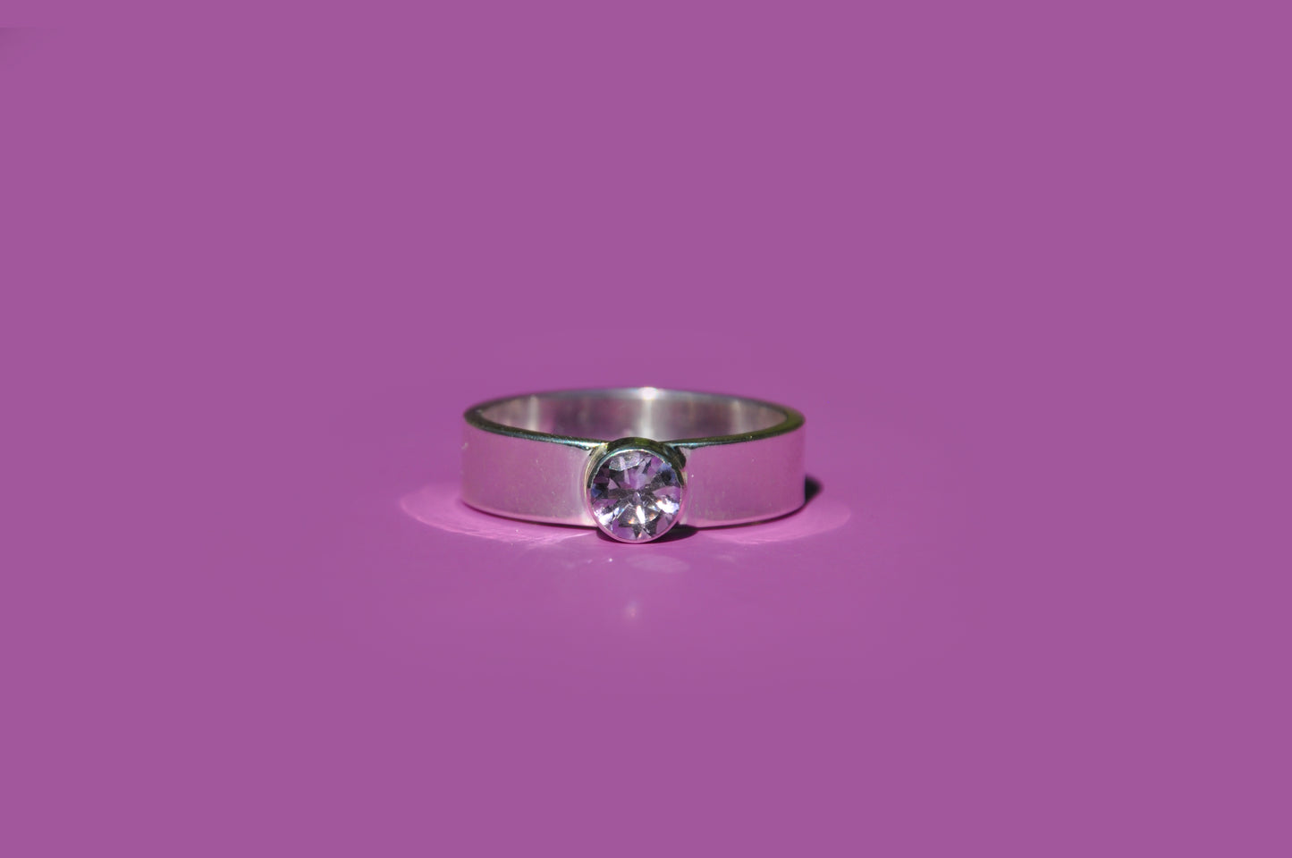 Amethyst Tube Set Ring