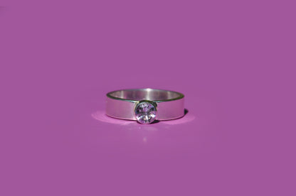 Amethyst Tube Set Ring
