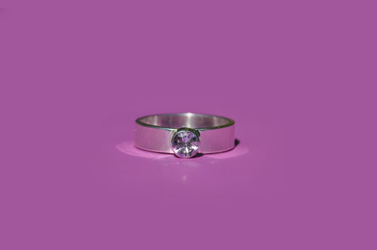 Amethyst Tube Set Ring