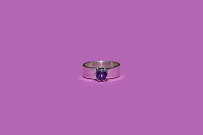 Amethyst Tube Set Ring