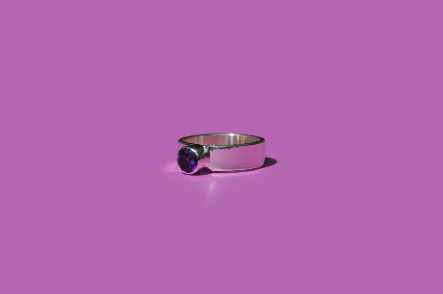 Amethyst Tube Set Ring