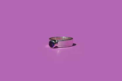 Amethyst Tube Set Ring