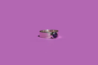 Amethyst Tube Set Ring