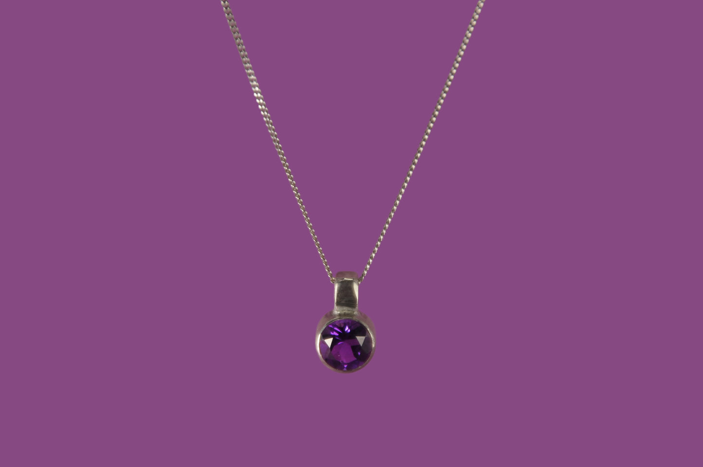 Amethyst Solitaire Pendant