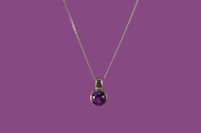 Amethyst Solitaire Pendant