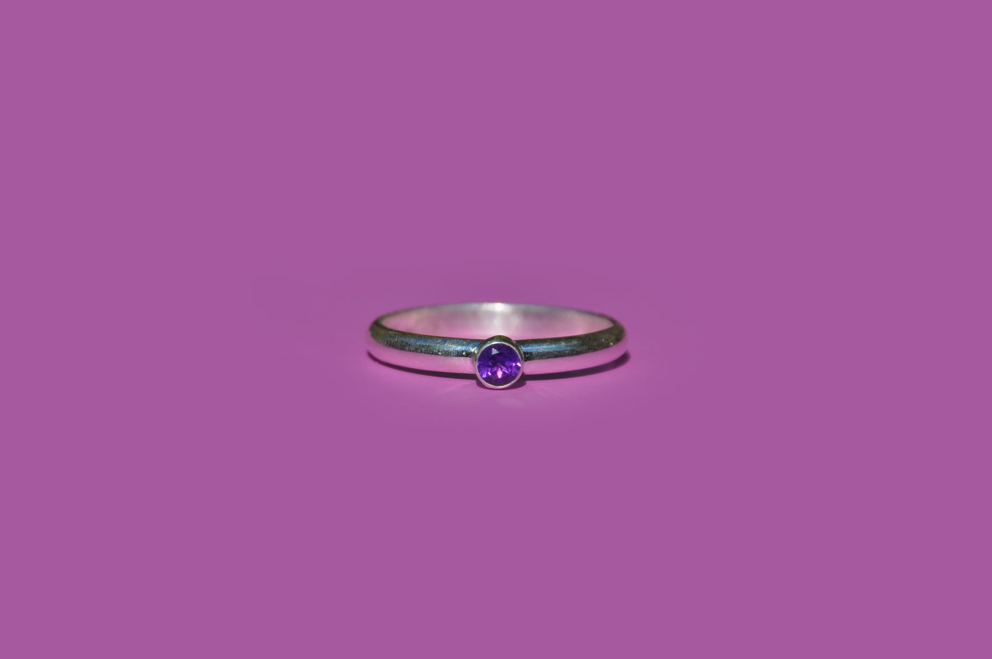 Amethyst Tube Set Ring