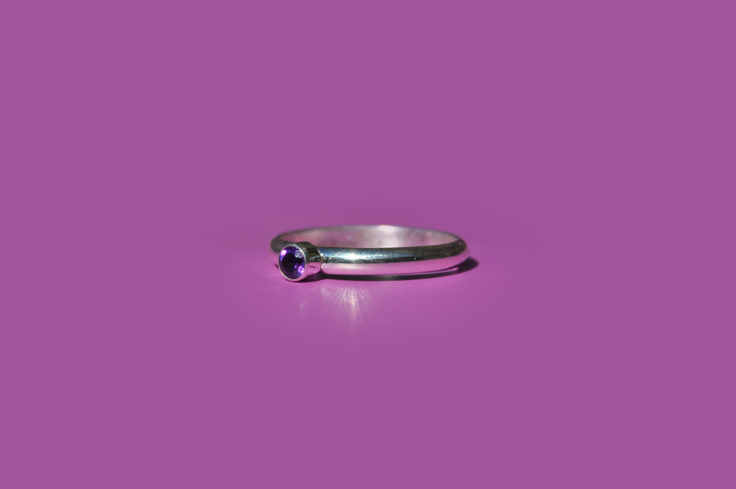 Amethyst Tube Set Ring