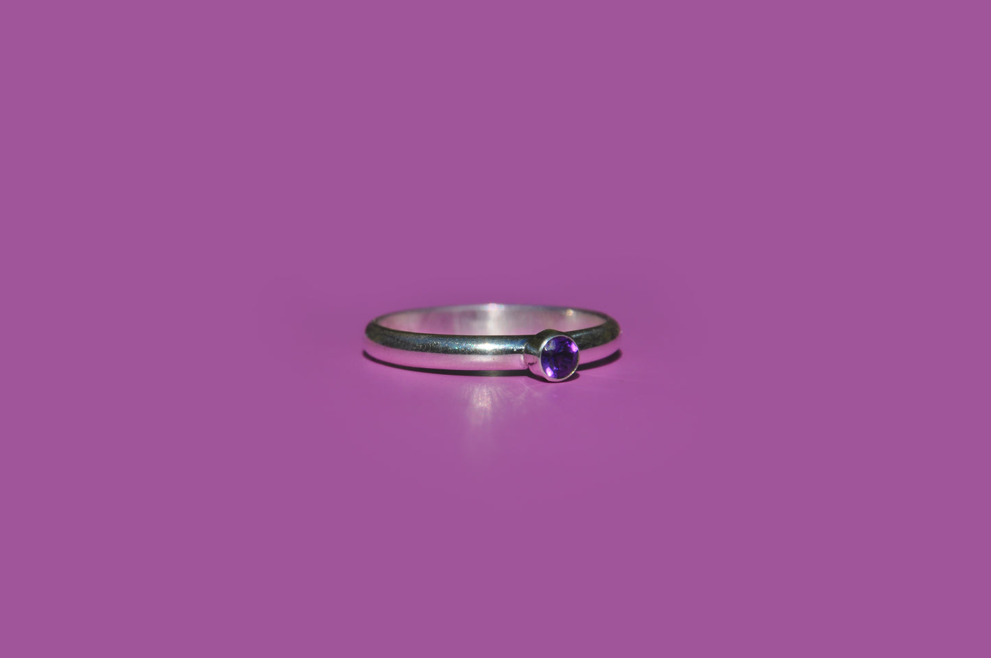 Amethyst Tube Set Ring