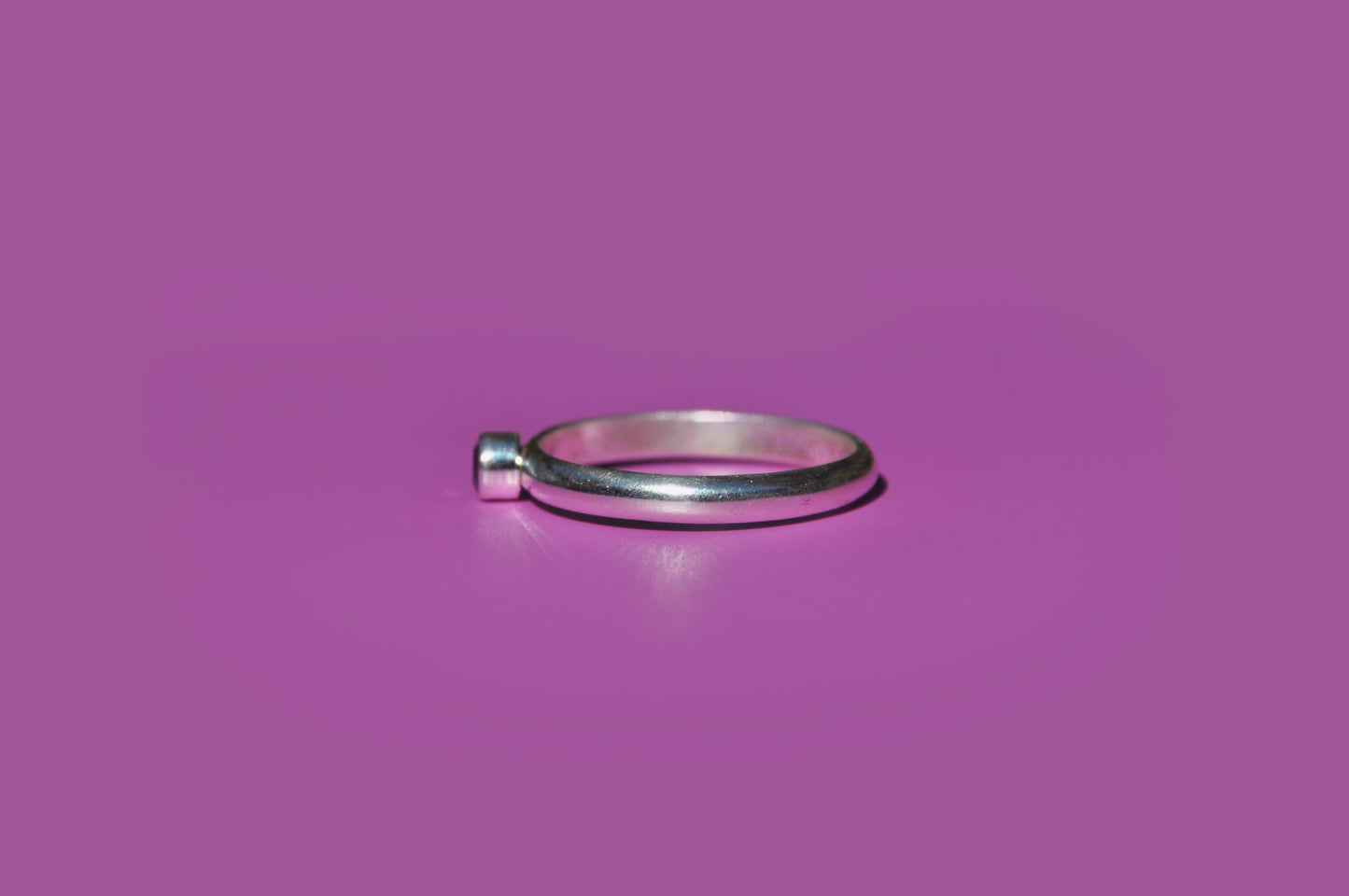Amethyst Tube Set Ring