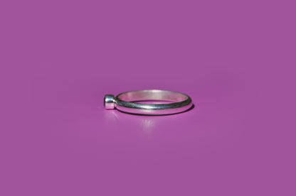Amethyst Tube Set Ring