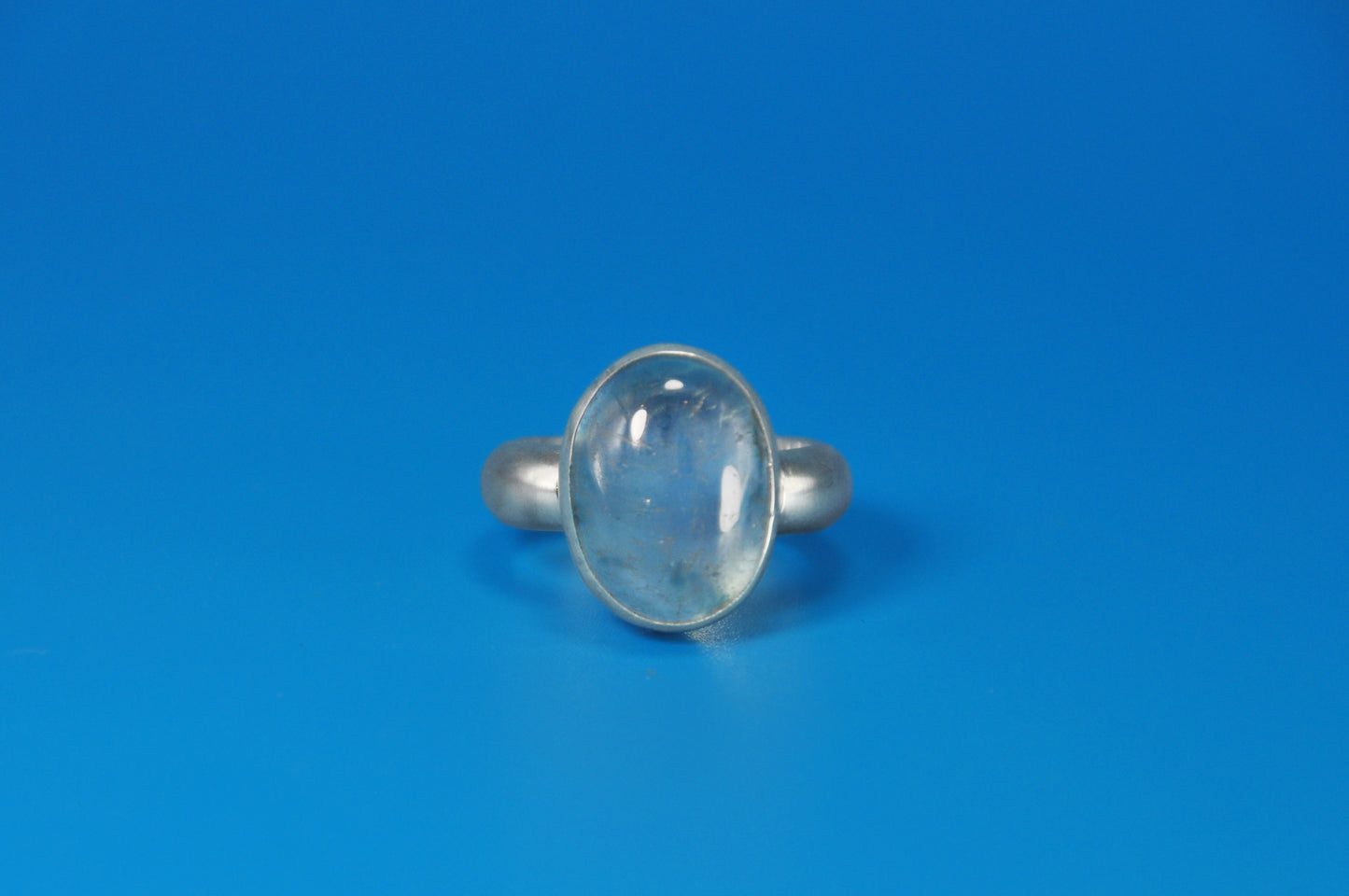 Aquamarine Oval Sterling Silver Ring