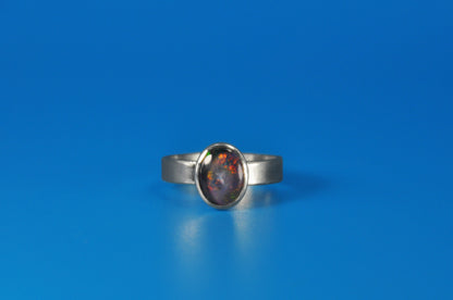 Blue Welo Opal Oval Ring