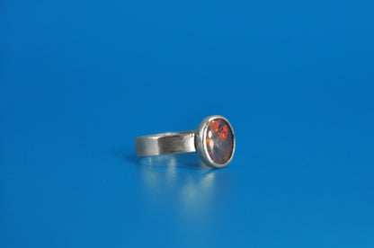 Blue Welo Opal Oval Ring