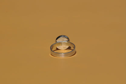 Carnelian Circle Sterling Silver Ring