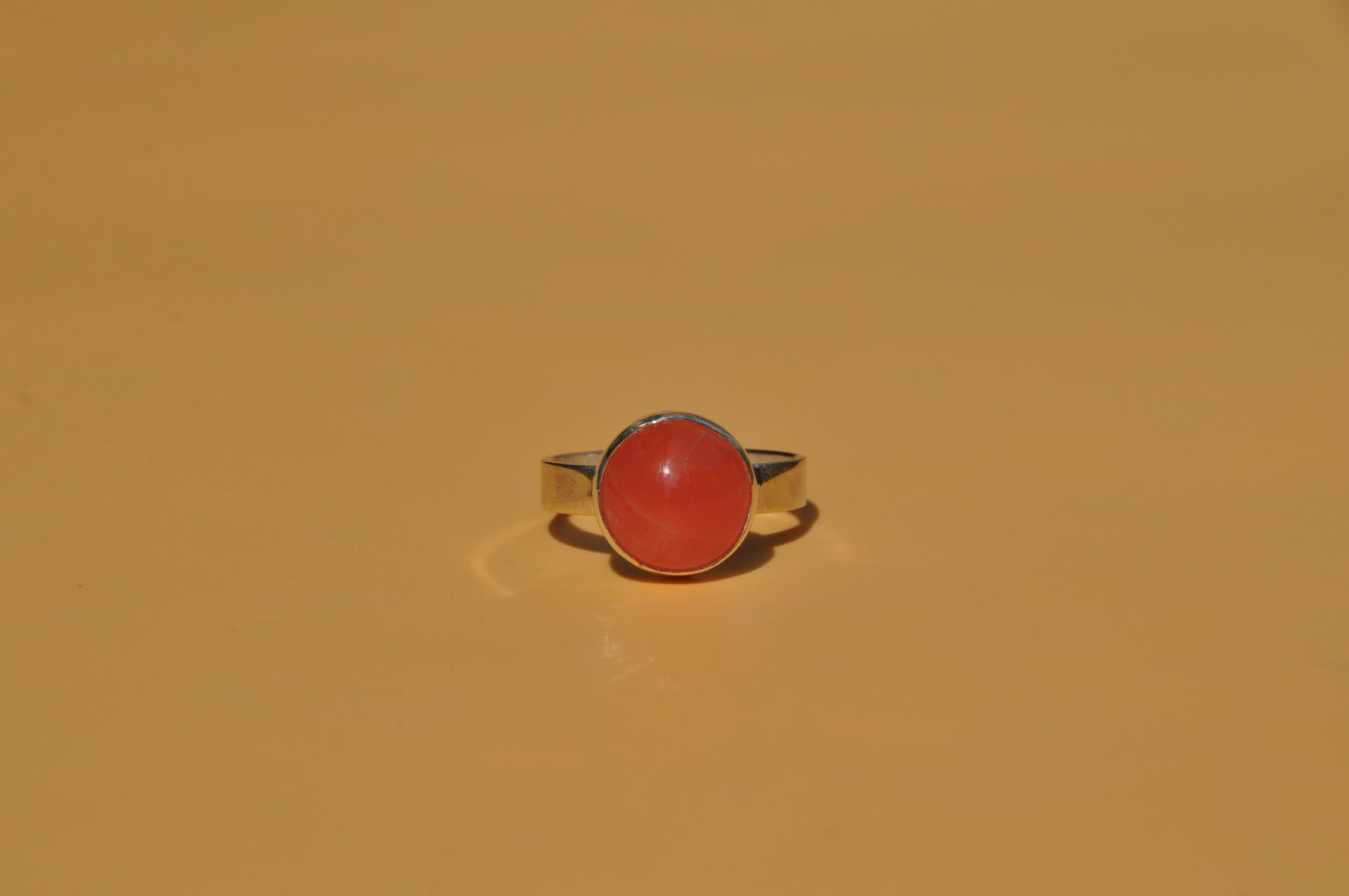 Carnelian Circle Sterling Silver Ring