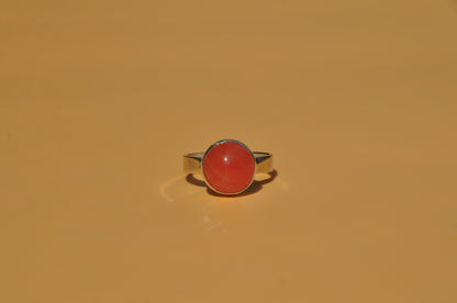 Carnelian Circle Sterling Silver Ring