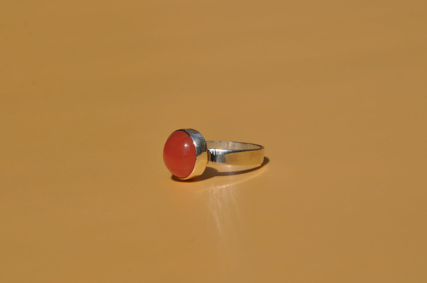 Carnelian Circle Sterling Silver Ring