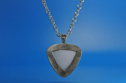 Chalcedony Triangle Sterling Silver Pendant Necklace