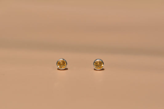 Citrine Birthstone Stud Earrings