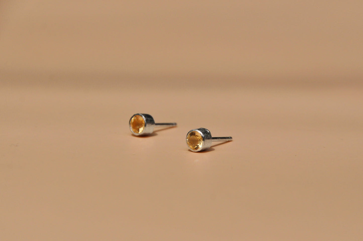 Citrine Birthstone Stud Earrings