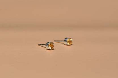 Citrine Birthstone Stud Earrings