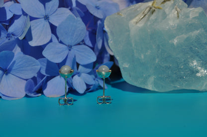 Aquamarine Roller Stud Earrings