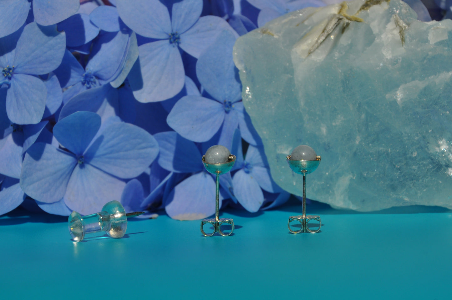 Aquamarine Roller Stud Earrings