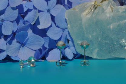 Aquamarine Roller Stud Earrings