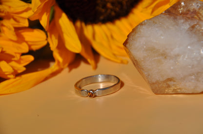 Citrine Tube Set Birthstone Ring