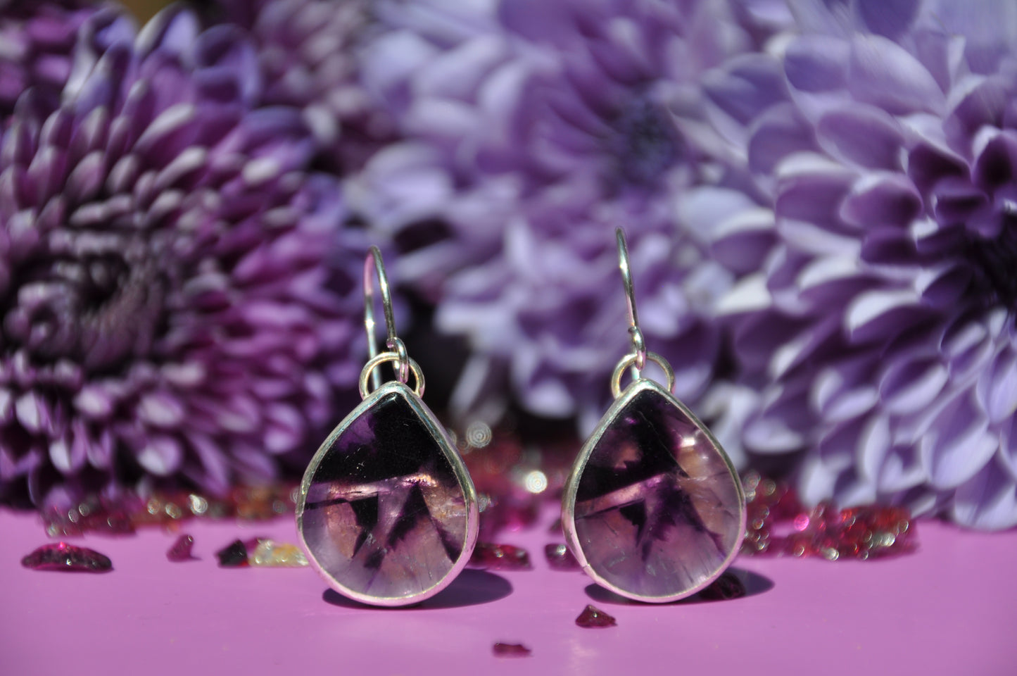 Trapiche Amethyst Earrings