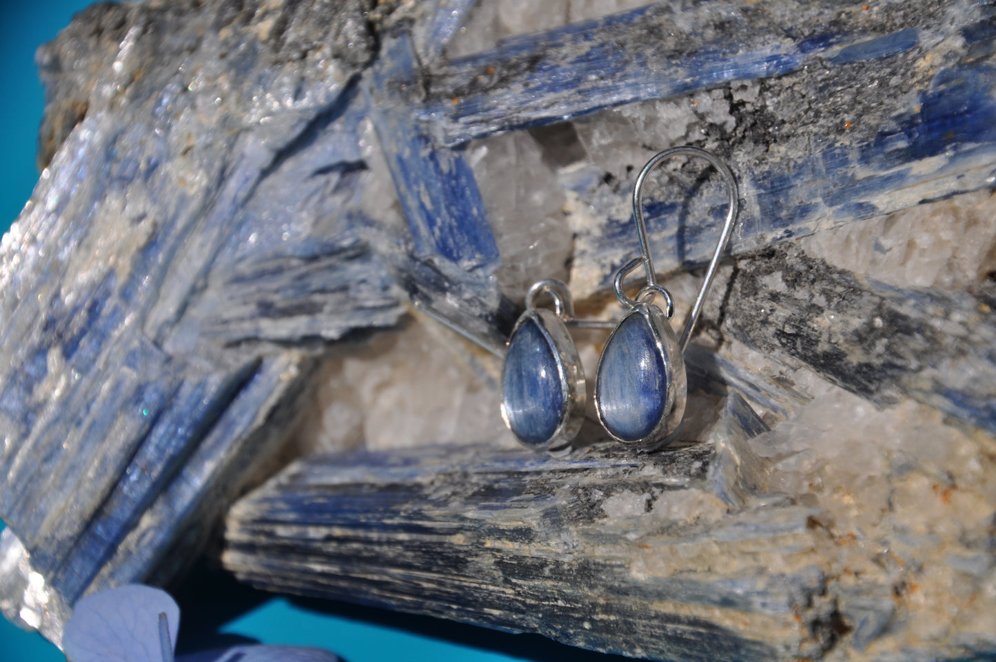Kyanite Teardrop Dangle Earrings