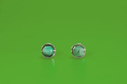 Emerald Roller Stud Earrings