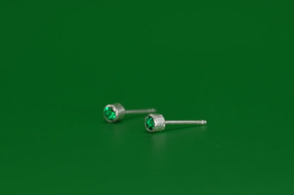 Emerald Birthstone Stud Earrings