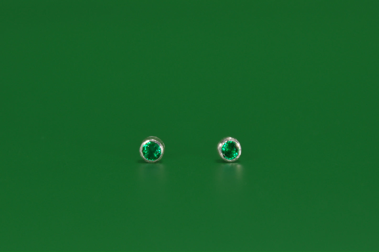 Emerald Birthstone Stud Earrings