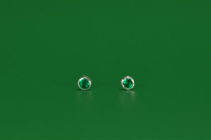 Emerald Birthstone Stud Earrings