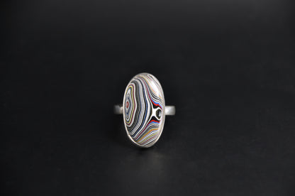 Fordite Oval Sterling Silver Ring