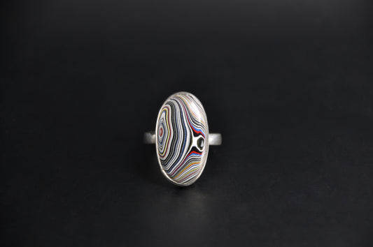 Fordite Oval Sterling Silver Ring