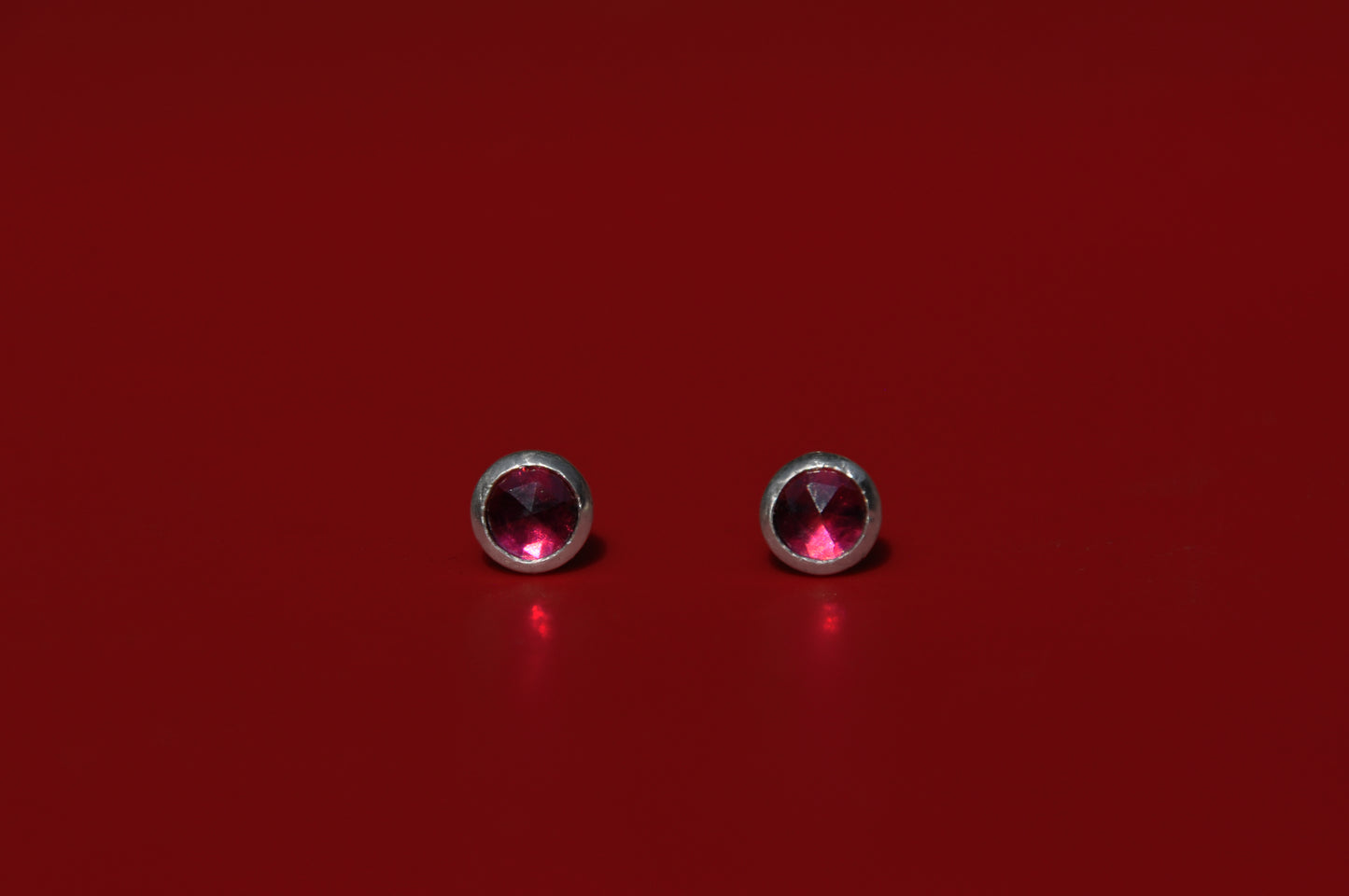 Garnet Birthstone Stud Earrings