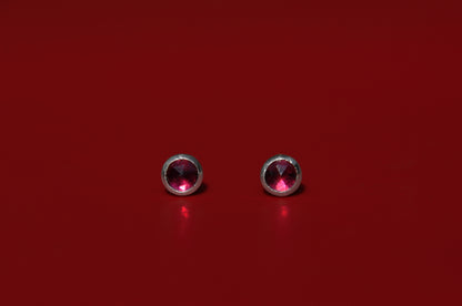 Garnet Birthstone Stud Earrings