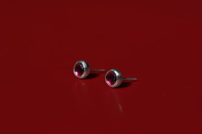 Garnet Birthstone Stud Earrings