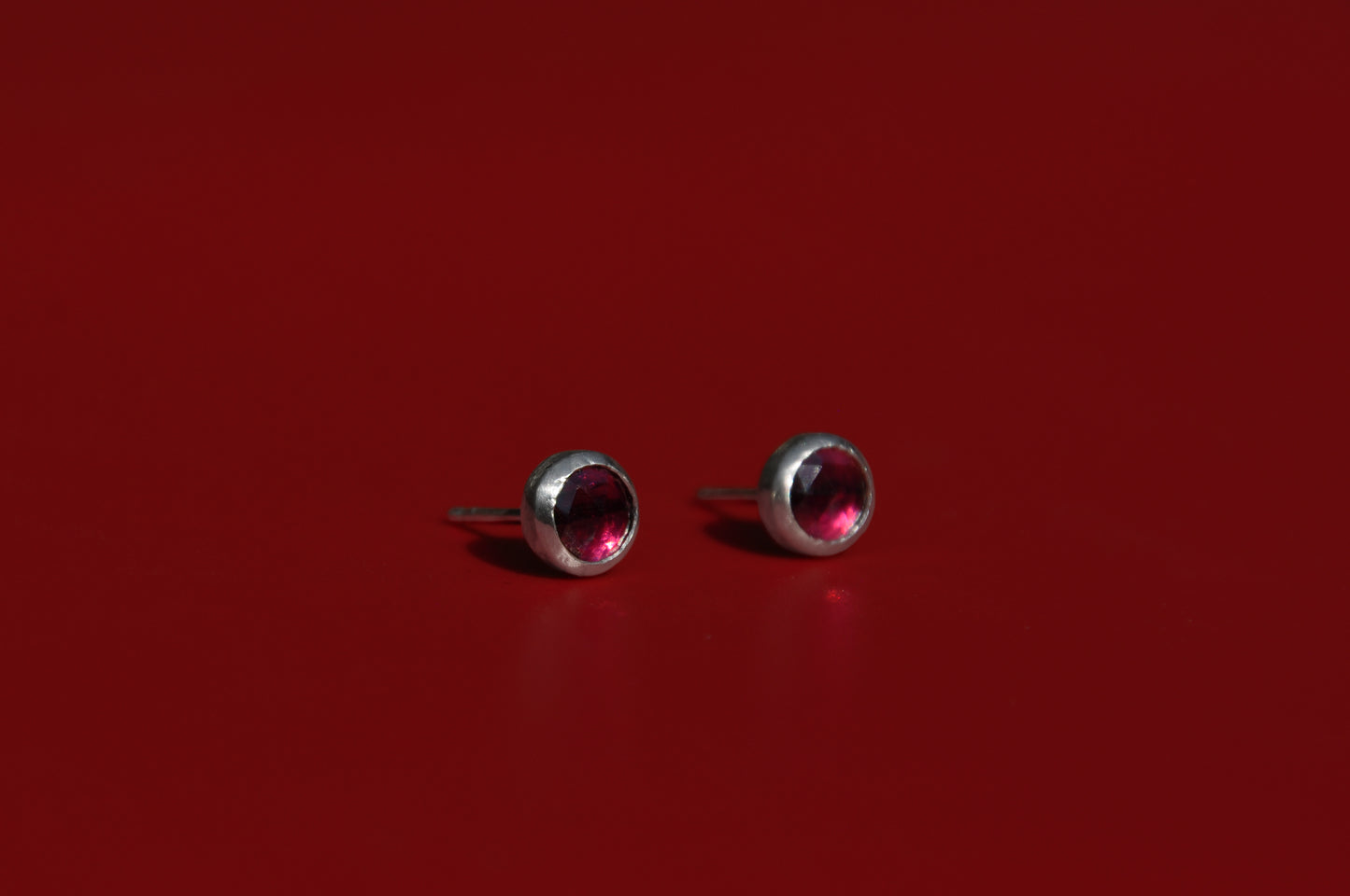 Garnet Birthstone Stud Earrings