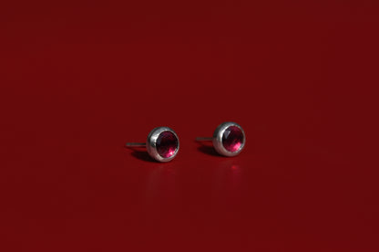 Garnet Birthstone Stud Earrings