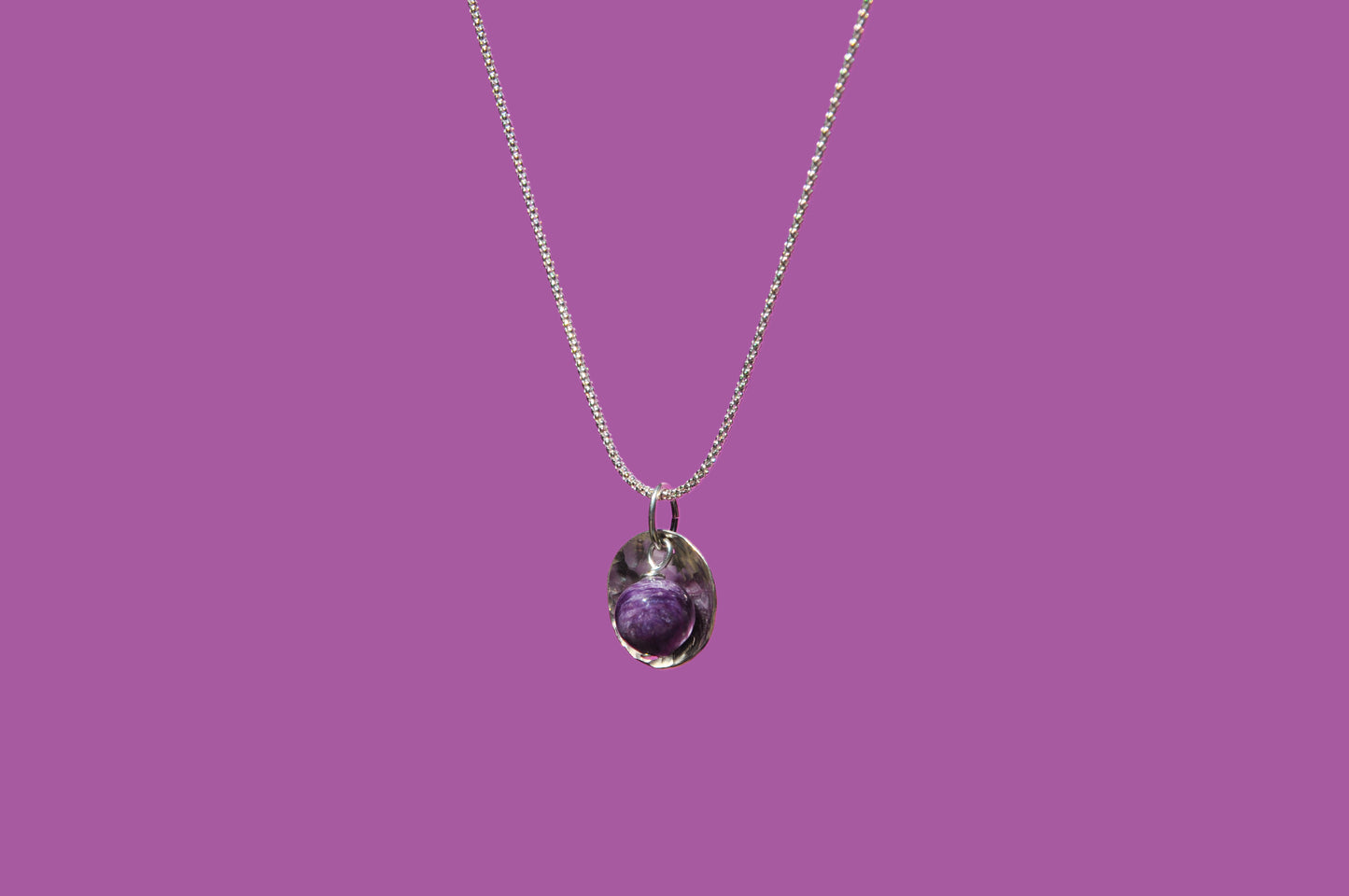 Charoite "Clam Shell" Necklace