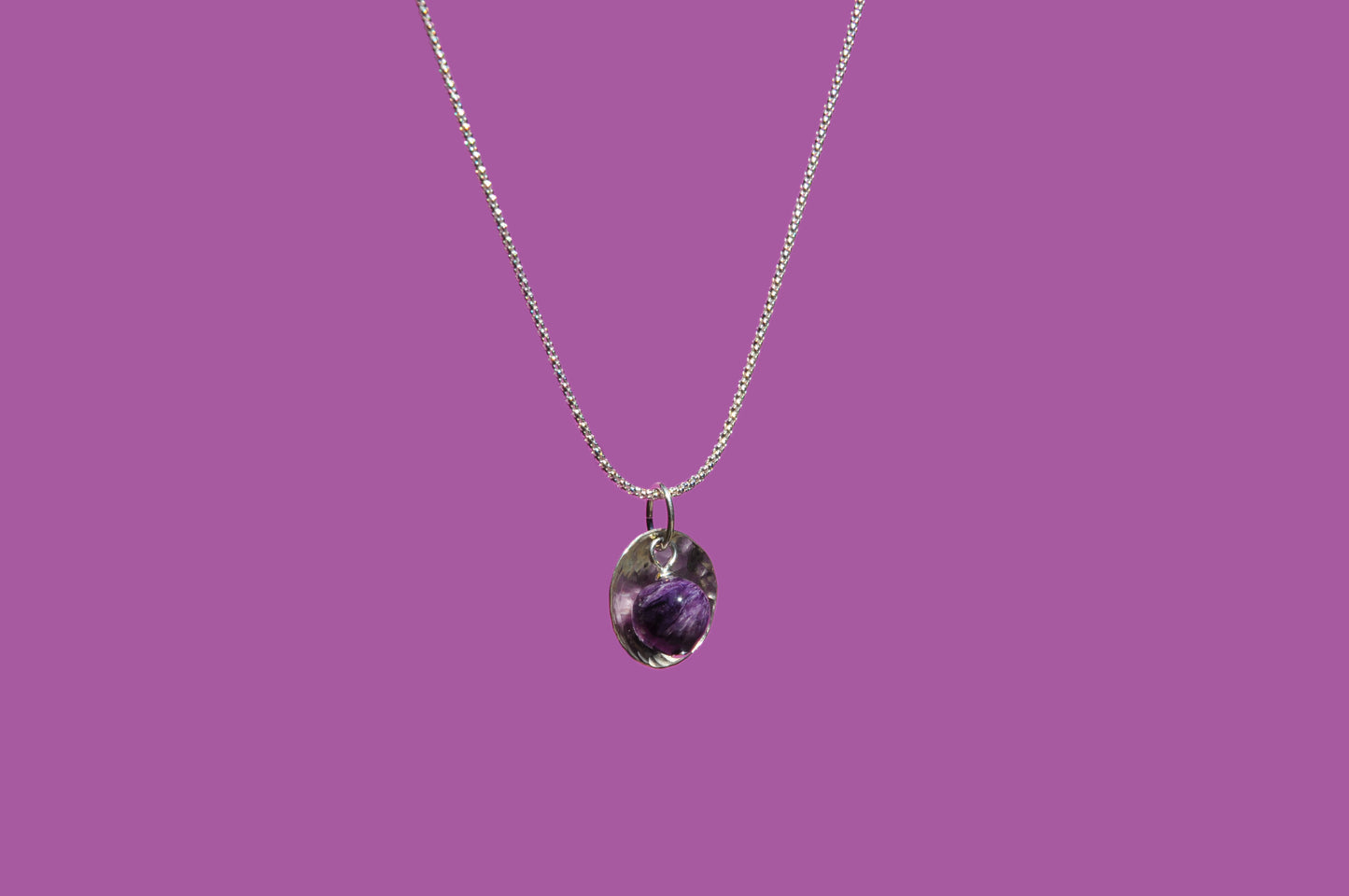 Charoite "Clam Shell" Necklace