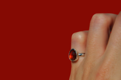 Hessonite Garnet Ring