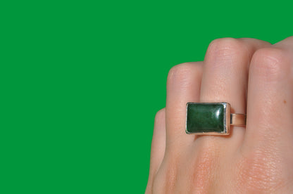 Nephrite Jade Horizontal Ring