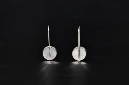 Labradorite Circle Sterling Silver Drop Earrings