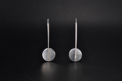 Labradorite Circle Sterling Silver Drop Earrings